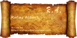Rafay Albert névjegykártya