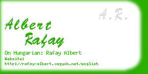 albert rafay business card